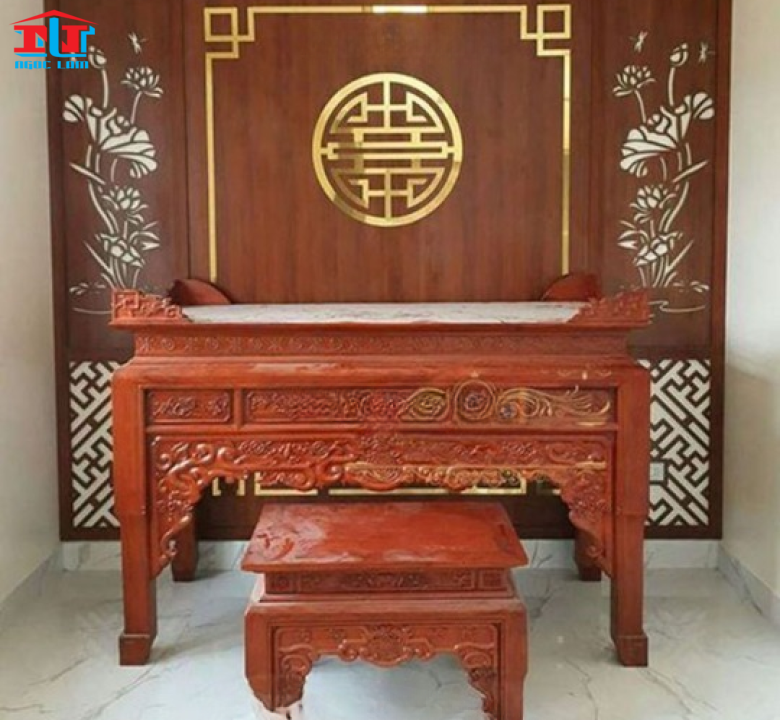 Thi công vách ốp tường phòng thờ