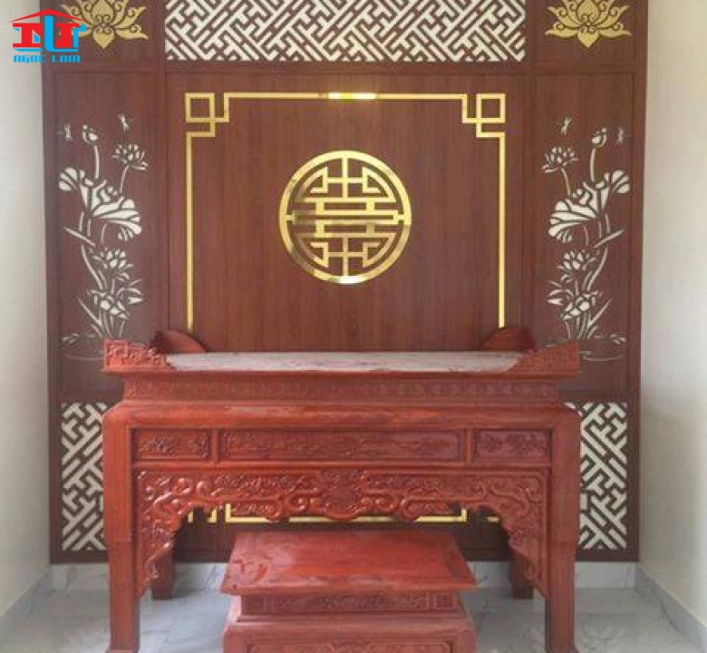 Thi công vách ốp tường phòng thờ