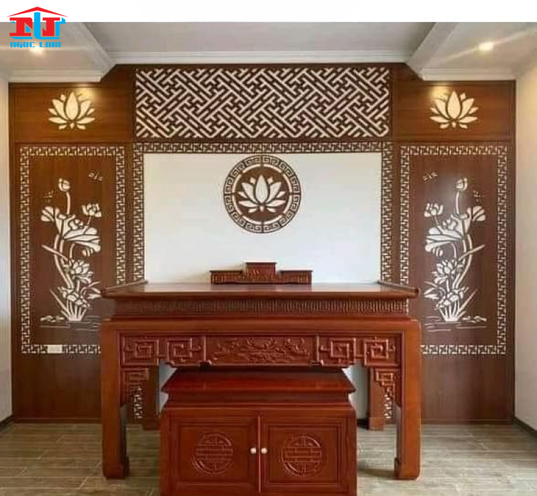 Thi công vách ốp tường phòng thờ