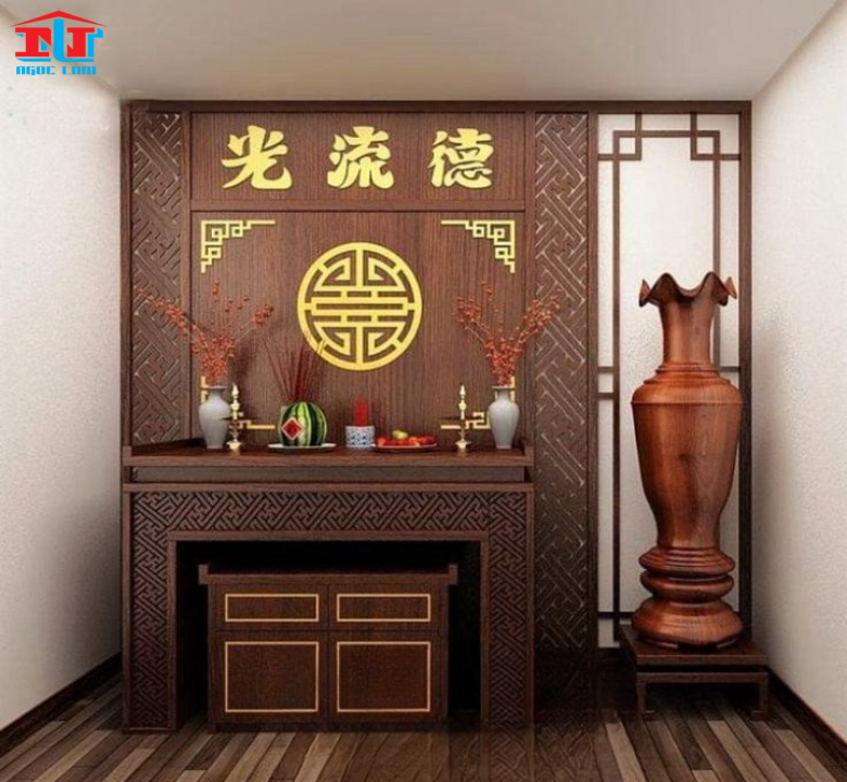 Thi công vách ốp tường phòng thờ