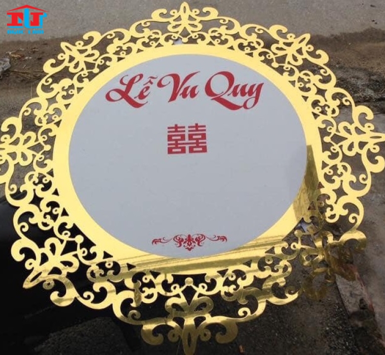 Bảng chữ hỷ, bảng treo lễ cưới, bảng tân hôn, bảng vu quy, bảng tên cô dâu chú rể, bảng sinh nhật bằng alu, cắt theo yêu cầu