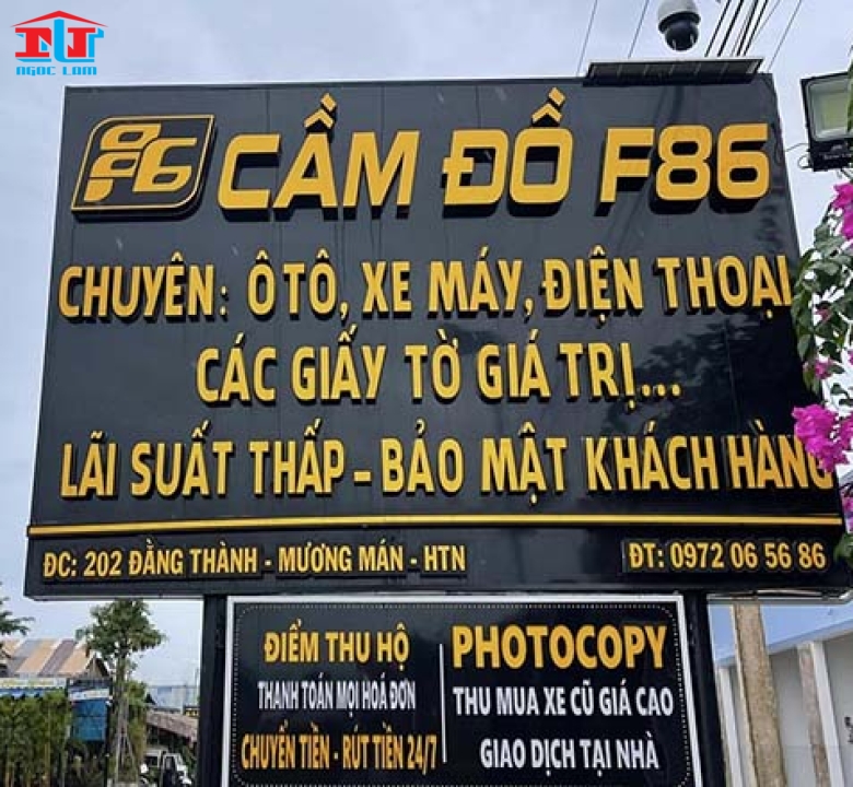 BẢNG HIỆU CẦM ĐỒ ĐẸP - ĐỘC ĐÁO - THU HÚT KHÁCH HÀNG