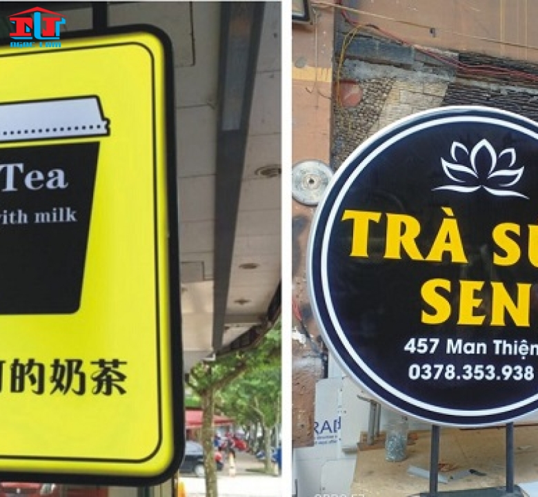 Mẫu bảng hiệu quảng cáo quán trà sữa đẹp thu hút giới trẻ